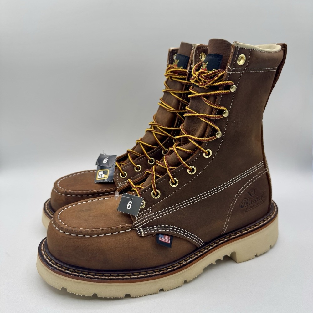 Thorogood Crazy Horse Boots Men's Size 6 D Brown Wedge Steel Toe